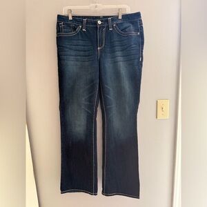 Nine West Womens Jeans SZ 12 Missy Bling Bootcut Midrise Stretch Pockets Dark